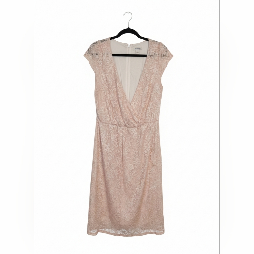 Yellow Star Womens Plus Sized 3XL Pink Floral Lace Dress